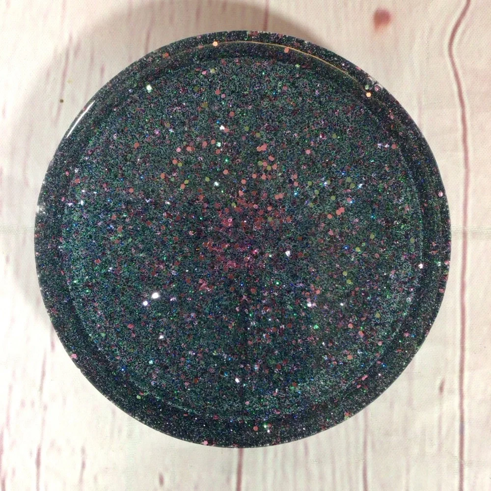 Hand Crafted Purple and Blue Glitter Coasters - Set of 3
